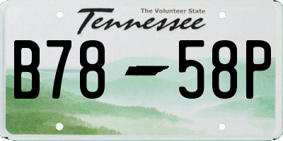 TN license plate B7858P