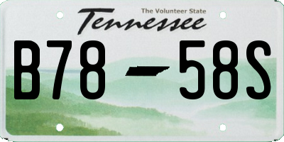 TN license plate B7858S