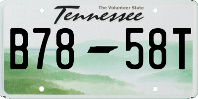 TN license plate B7858T