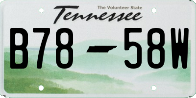 TN license plate B7858W