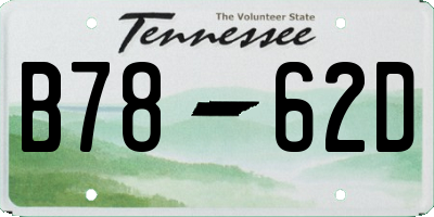 TN license plate B7862D