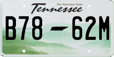 TN license plate B7862M