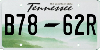 TN license plate B7862R