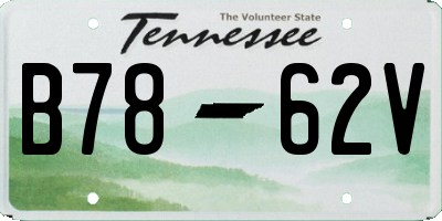 TN license plate B7862V
