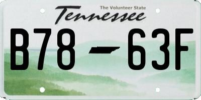 TN license plate B7863F