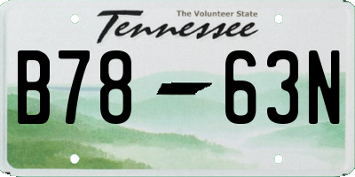 TN license plate B7863N