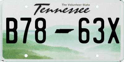 TN license plate B7863X