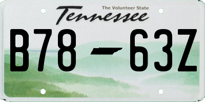 TN license plate B7863Z
