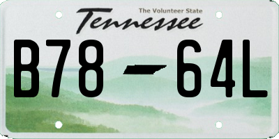 TN license plate B7864L