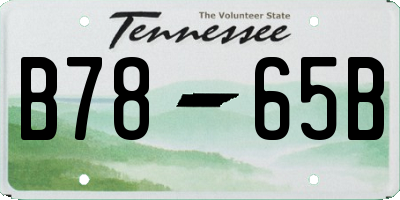 TN license plate B7865B