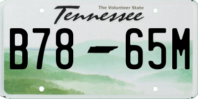 TN license plate B7865M