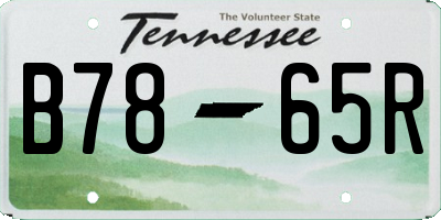 TN license plate B7865R