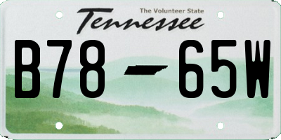 TN license plate B7865W