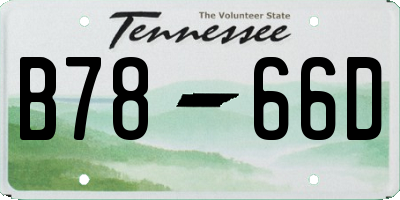 TN license plate B7866D