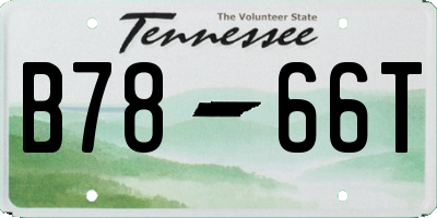 TN license plate B7866T
