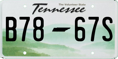 TN license plate B7867S