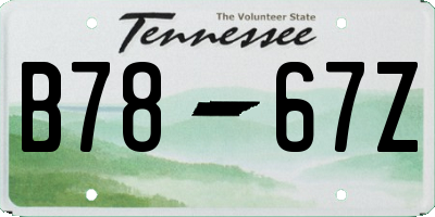 TN license plate B7867Z