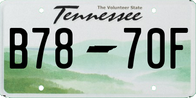 TN license plate B7870F