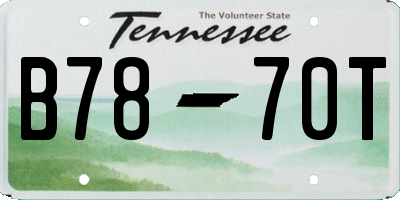 TN license plate B7870T