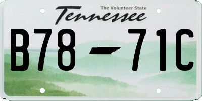 TN license plate B7871C