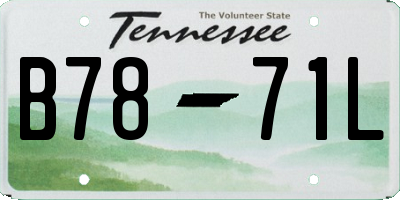 TN license plate B7871L