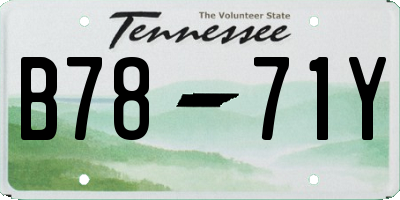 TN license plate B7871Y
