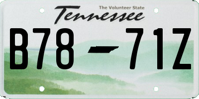 TN license plate B7871Z