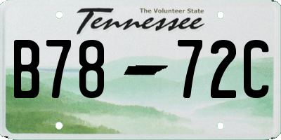 TN license plate B7872C