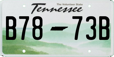 TN license plate B7873B