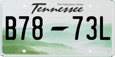 TN license plate B7873L