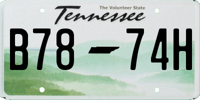 TN license plate B7874H