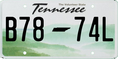 TN license plate B7874L