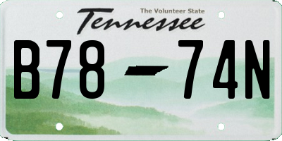 TN license plate B7874N