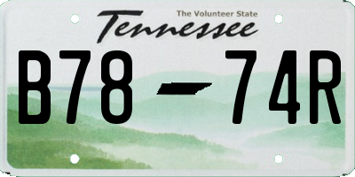 TN license plate B7874R