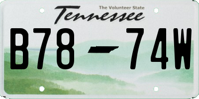 TN license plate B7874W