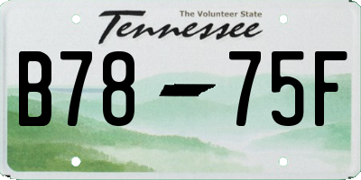 TN license plate B7875F