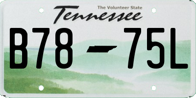 TN license plate B7875L