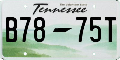 TN license plate B7875T