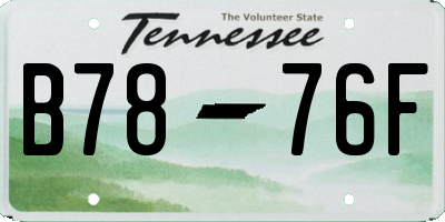 TN license plate B7876F