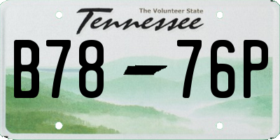TN license plate B7876P