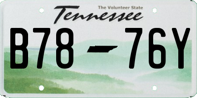 TN license plate B7876Y
