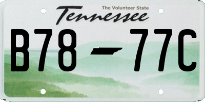 TN license plate B7877C