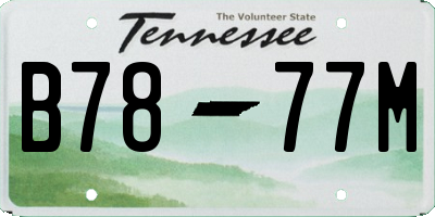 TN license plate B7877M