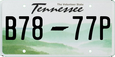 TN license plate B7877P