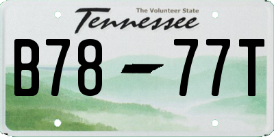 TN license plate B7877T