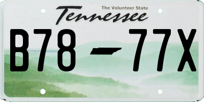TN license plate B7877X