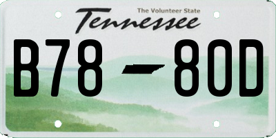 TN license plate B7880D
