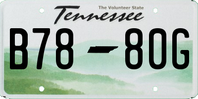 TN license plate B7880G