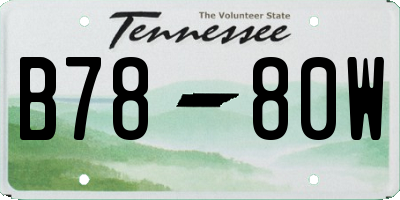 TN license plate B7880W