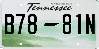 TN license plate B7881N